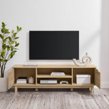 Tage Modern Pull-Open Door Low Stand for TVs up to 65 Inches, 58 Inch, Coastal Oak