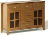 Artisan Solid Pine Wood 54 inch Contemporary Sideboard Buffet Credenza in Russet