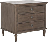 Light Grey (Fully Assembled) Couture Home Collection Lisabet 3-Drawer Wood Nightstand