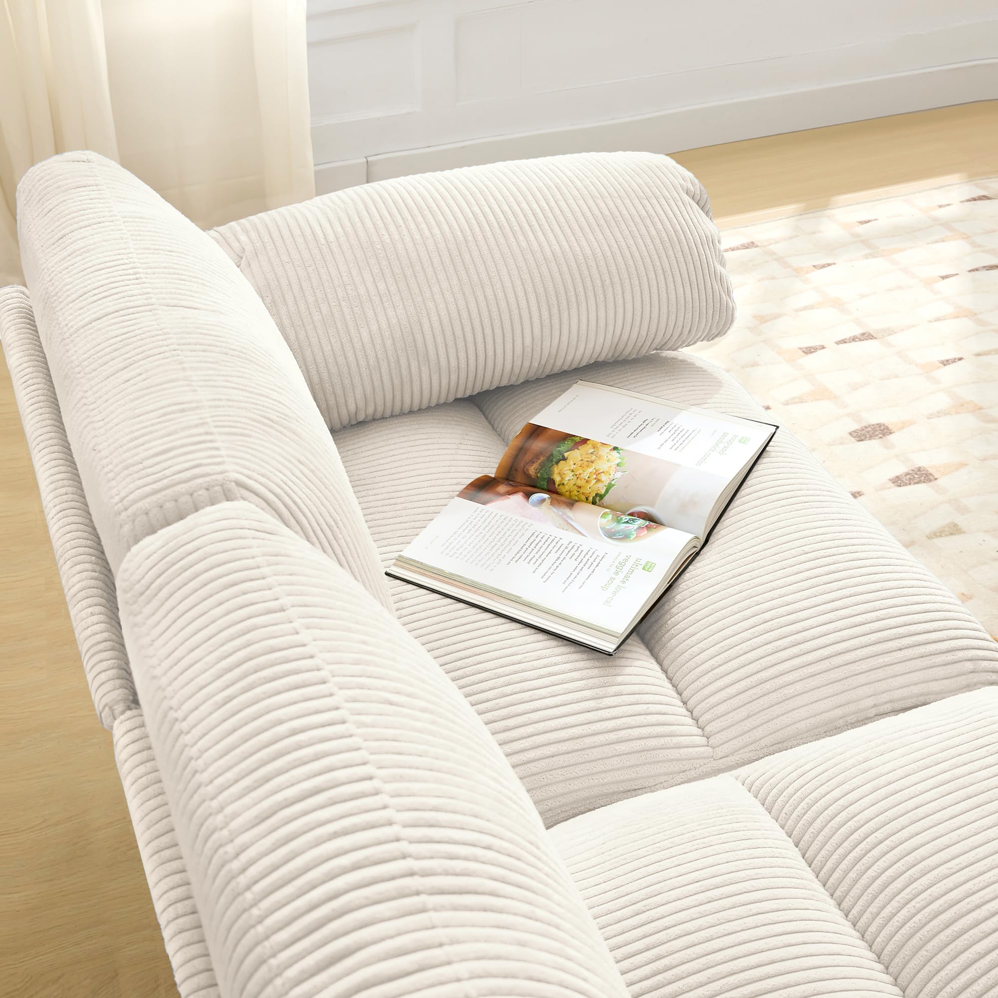 Oversized Corduroy Sectional Couches for Living Room
