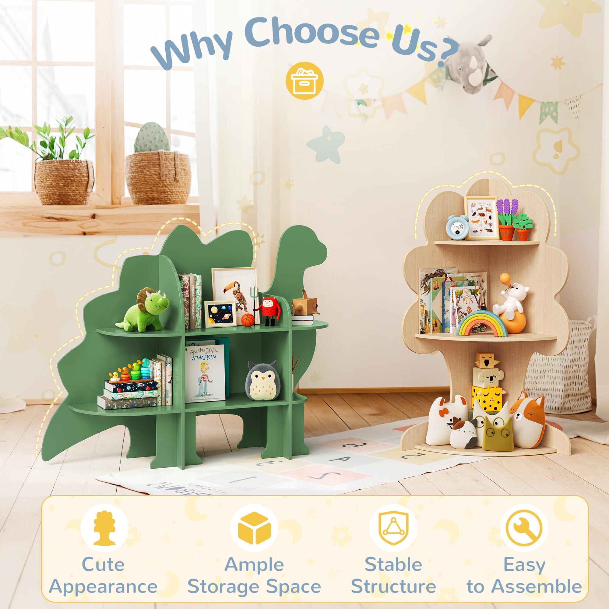 Tree Kids Bookshelf, Corner Bookshelf Kids, Bookshelf for Kids