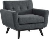 Engage Herringbone Fabric Loveseat, Charcoal