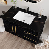 36" Bathroom Vanity with Ceramic Sink, Wall Mounted Bathroom Vanity Cabinet