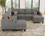 Sectional Sofa L Shaped Sectional Couch with Storage Ottoman Convertible