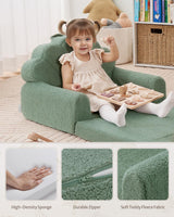 Kids Couch, 2-in-1 Soft Toddler Couch Fold Out, Toddler Chair Comfy