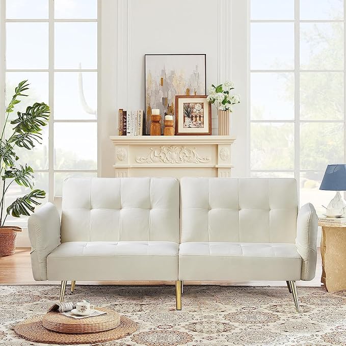 Convertible Futon Sofa Bed, Memory Foam Futon Couch Sleeper Sofa