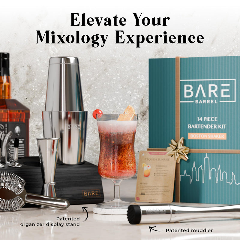 Mixology Bartender Kit Bar Set | 14-Piece Cocktail Shaker Set | Martini Barware