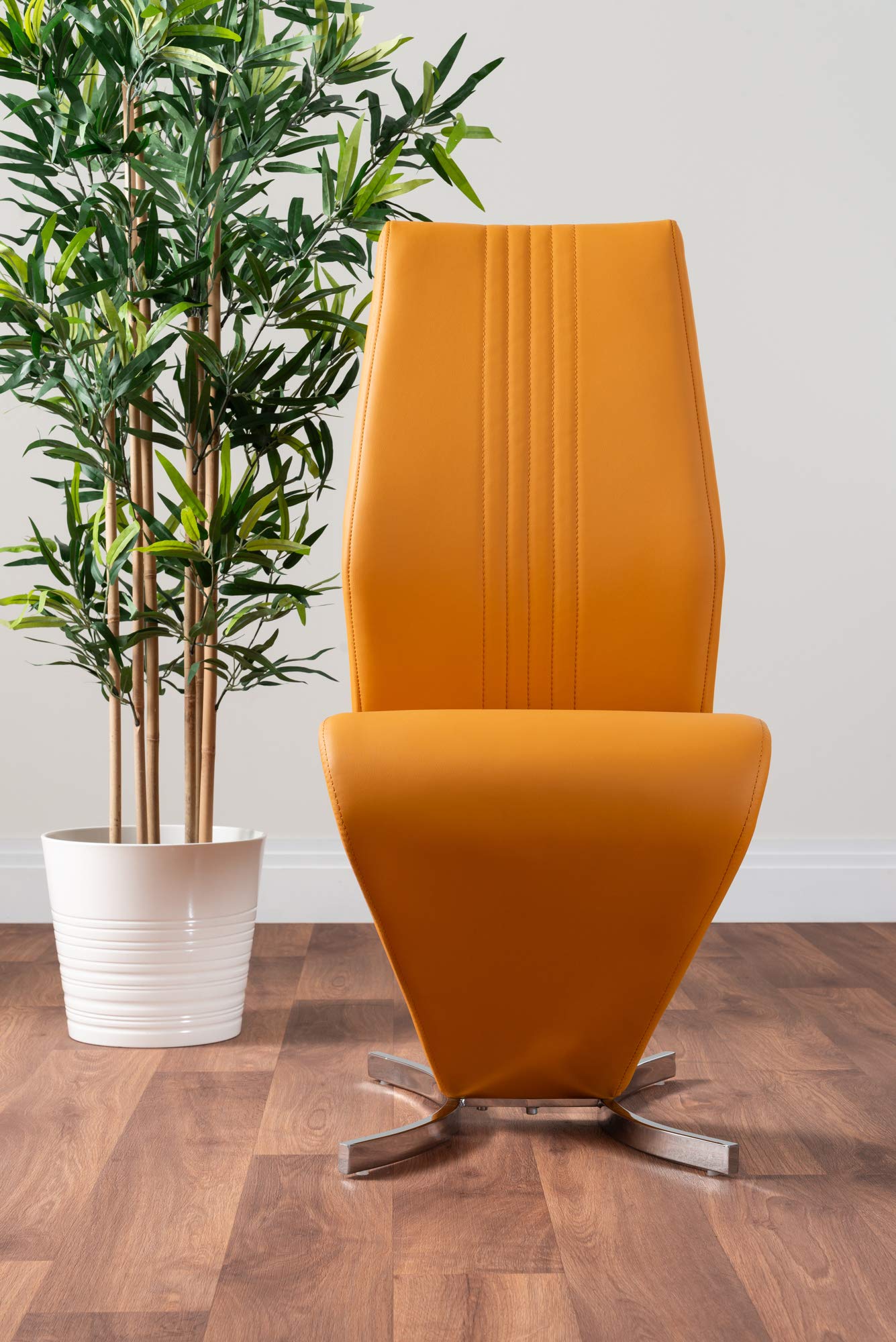 Atlanta White High Gloss Dining Table with Chrome Base & 4 Willow Chairs