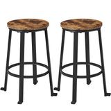 24 inch Bar Stools Set of 2 Counter Height Stools Industrial Tall Bar Chair Round Backless