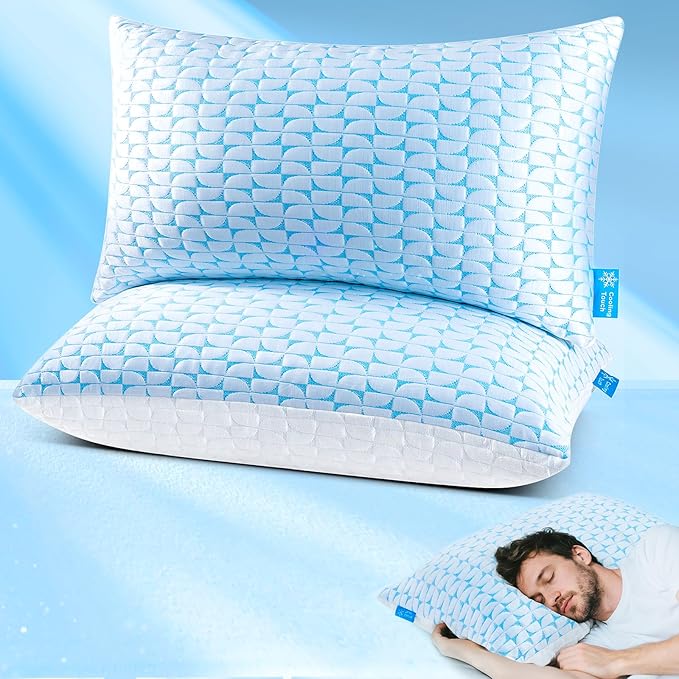 Firm Pillow Shredded Memory Foam Pillows King Size Set of 2