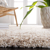 Hudson Shag Area Rug 6' x 9' - Ivory & Beige Modern Non-Shedding Plush Carpet