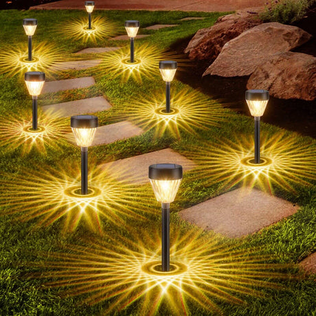 Solar Pathway Lights Waterproof: 8Pack Solar Lights Outdoor Garden Lights Auto On/Off