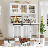 Large Dog Crate Furniture with Hutch - 71"H x 55"L Indoor Kennel