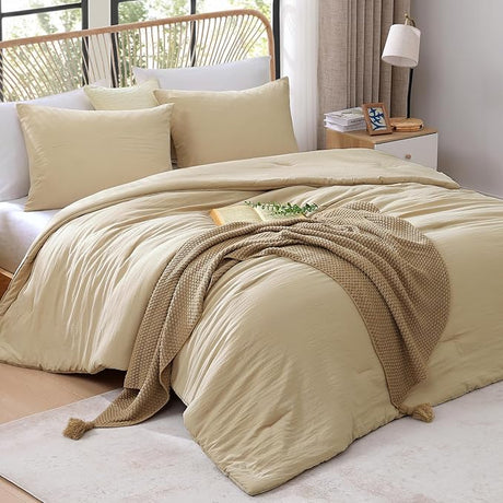 Queen Size Comforter Sets, Sage Green 3 Piece Soft Fluffy Queen Comforter Set