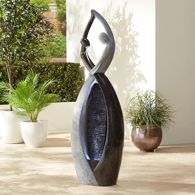 Graceful Form Modern Outdoor Floor Bubbler Water Fountain 43" High