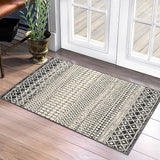 Geometric Moroccan 6x9 Rug, Ultra Soft Distressed Black Rug for Bedroom Non-Slip,