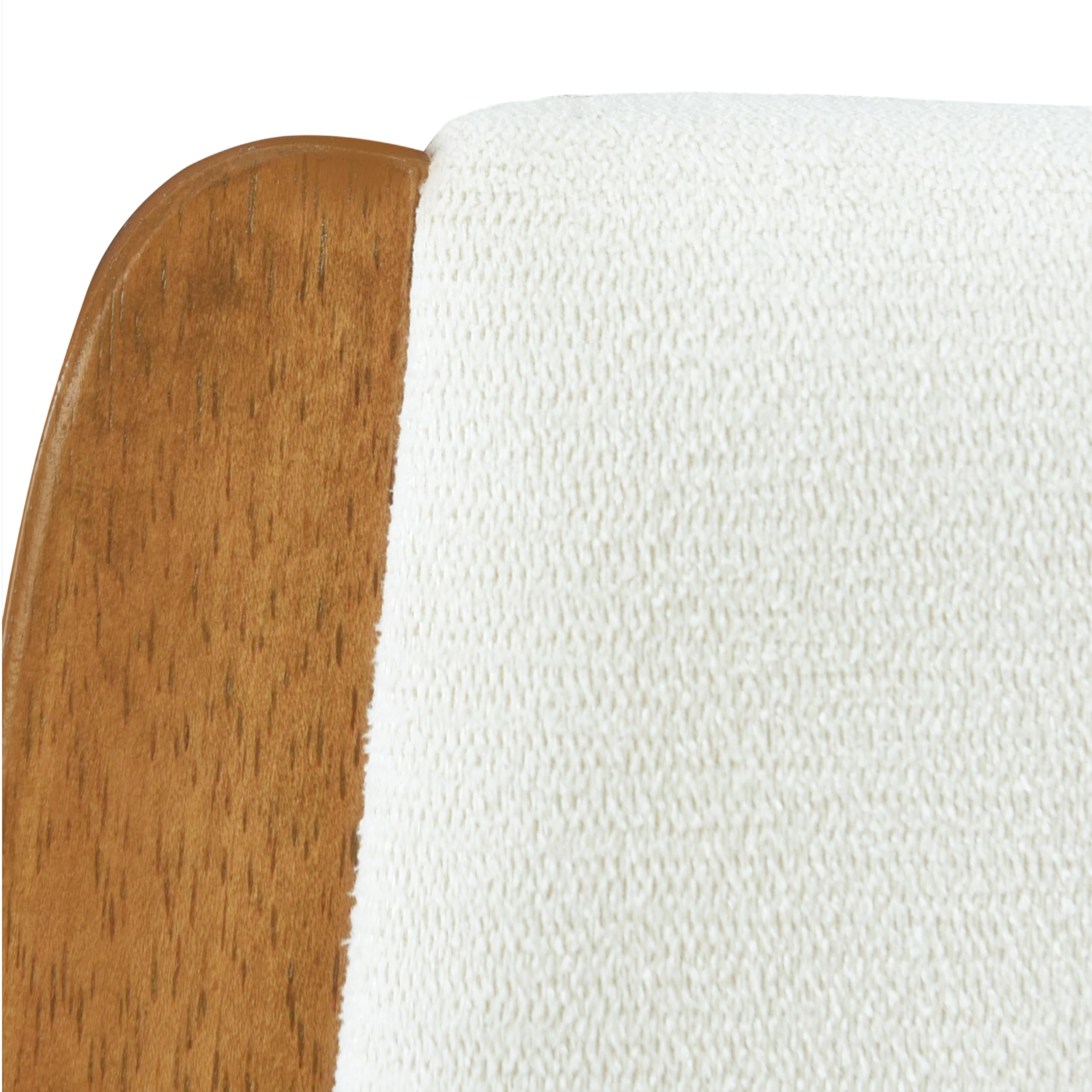 Solid Wood Queen Bed Frame with Headboard - Beige Walnut