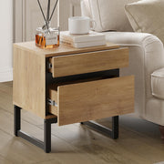 Modern End Table with 2 Drawers, Farmhouse Sofa Table