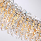 Modern Gold Raindrop Crystal Chandelier Hanging Pendant Light