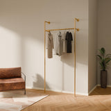 industrial pipe clothing rack metal gold - Wall mounted clothes racks for hanging clothes