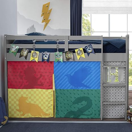 Batman Loft Bed Tent - Curtain Set for Low Twin Loft Bed (Bed Sold Separately)