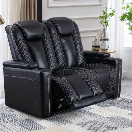 Home Theater Seating, Electric Power Recliner with USB Ports and Cup Holders