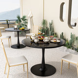 Modern Round, 31.5'' Tulip MDF Top & Metal Pedestal Base for Dining Living Room Cafe,