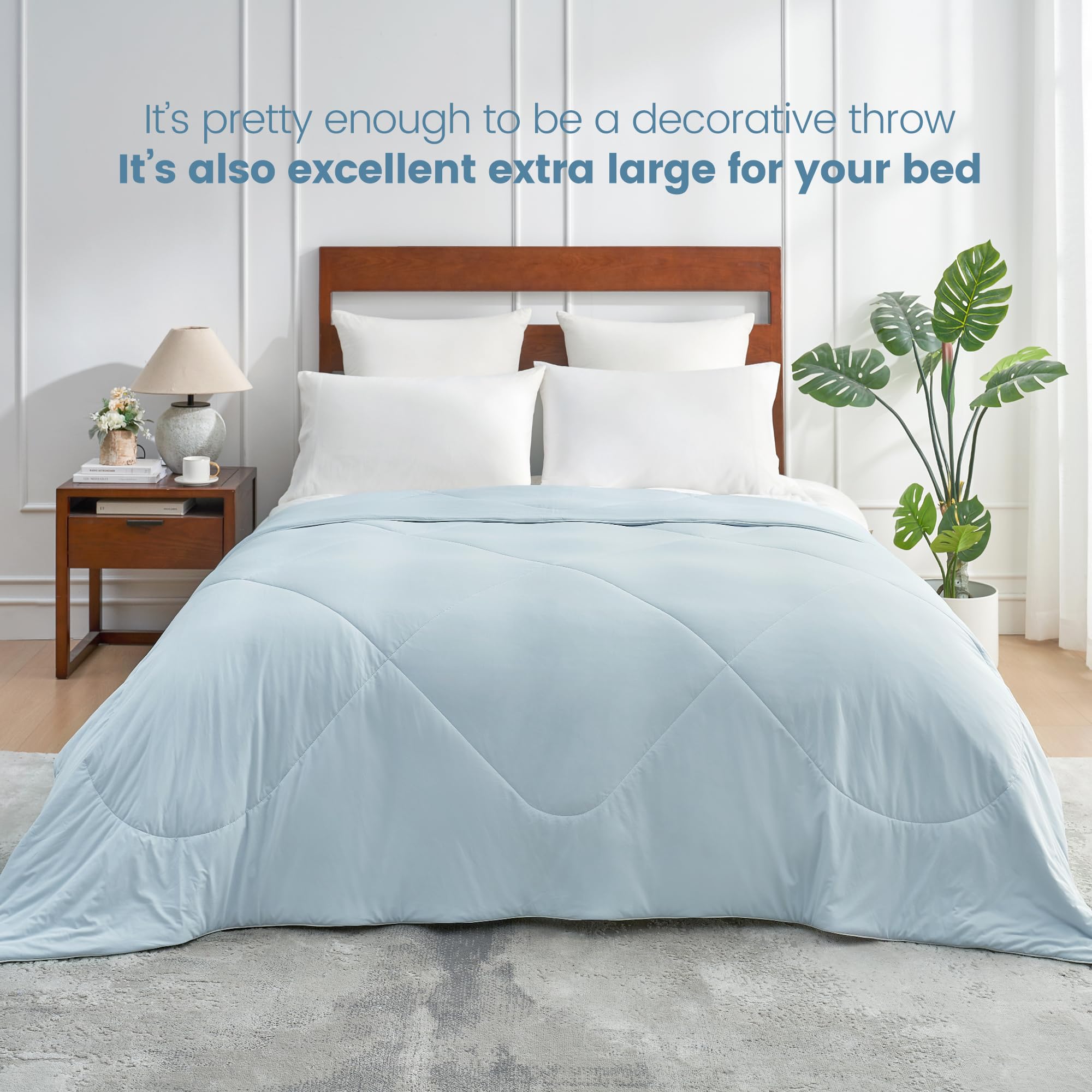 Cooling Comforter King Size, Cooling Blankets for Hot Sleepers and Night Sweats, Blue