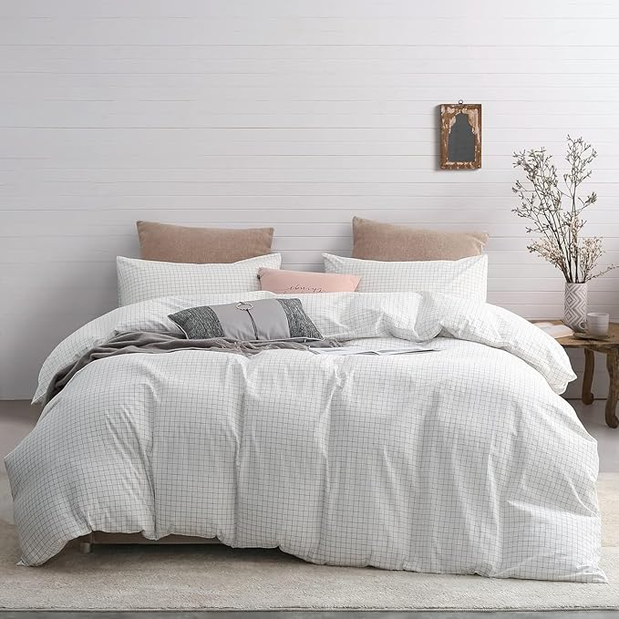 Linen Feel Like Textured, Luxury Soft and Breatheable Bedding Set