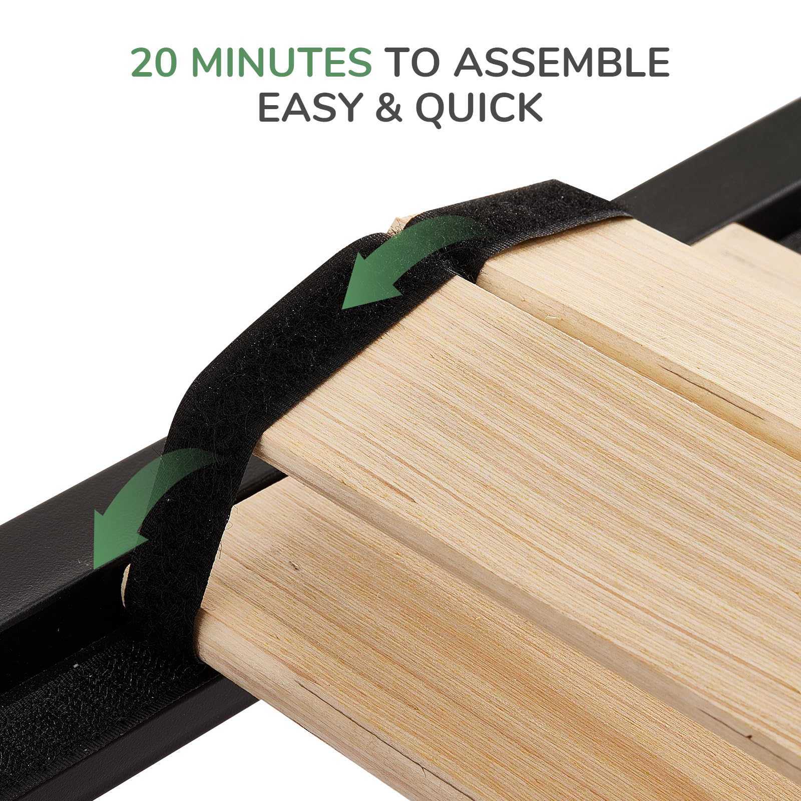 Metal Platform Bed Frame, Wood Slat Support, No Box Spring Needed, Easy Assembly