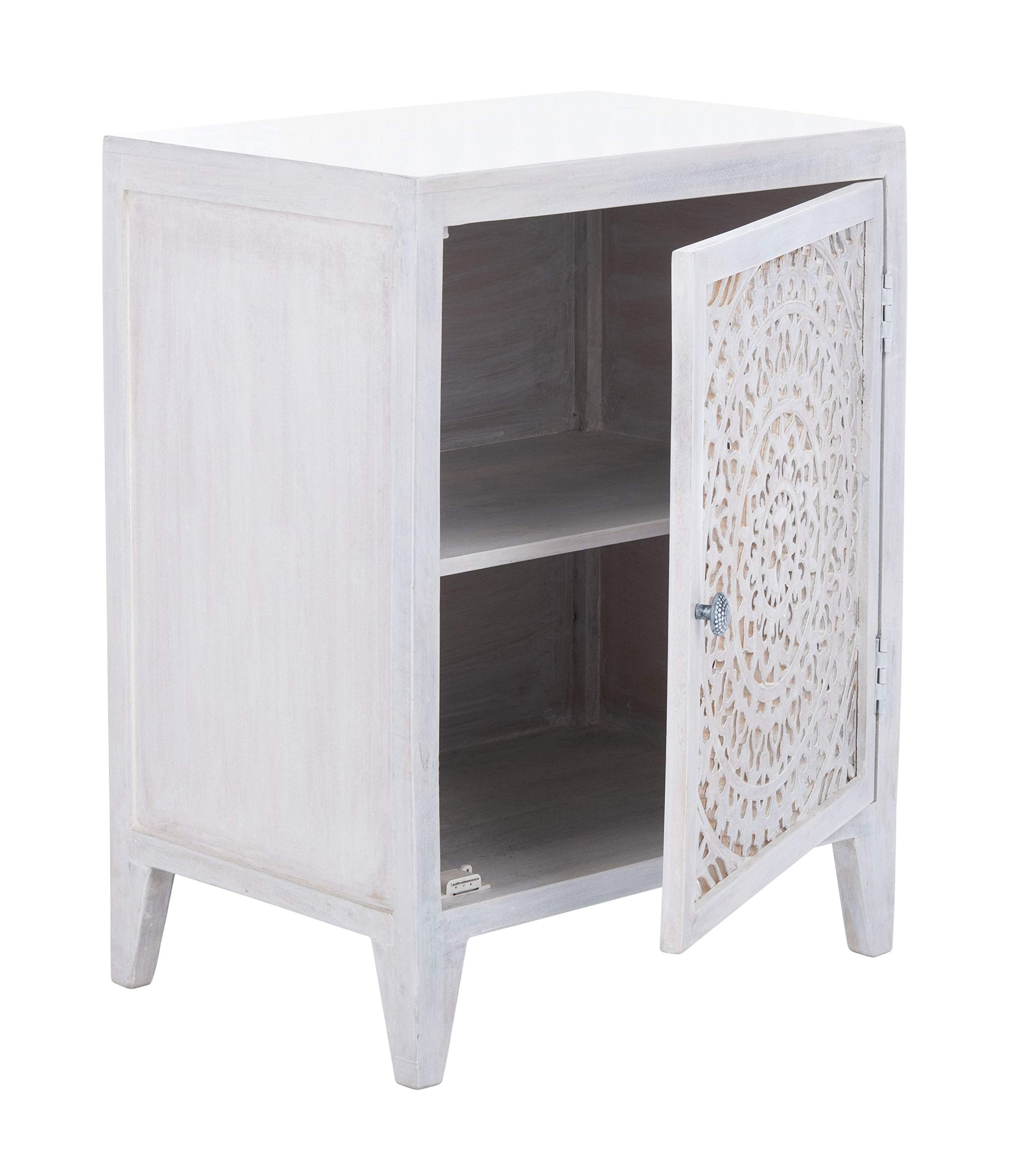 Thea 1 Door Carved Nightstand