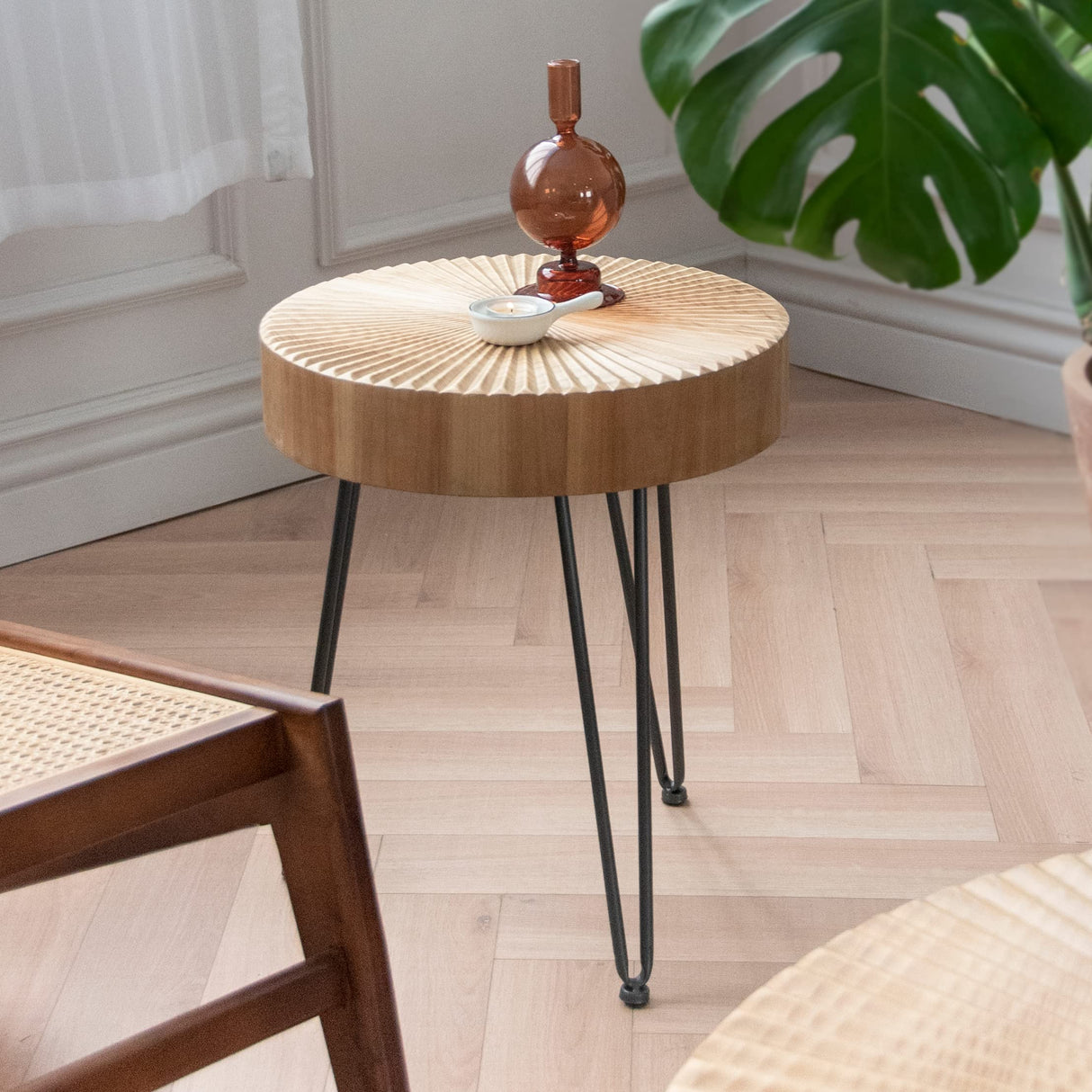 White and Gold Coffee Table with Storage and Open Shelves for Living Dining