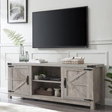 Farmhouse TV Stand for TVs Up to 75 inches, Wood Barn Door Media Television Console