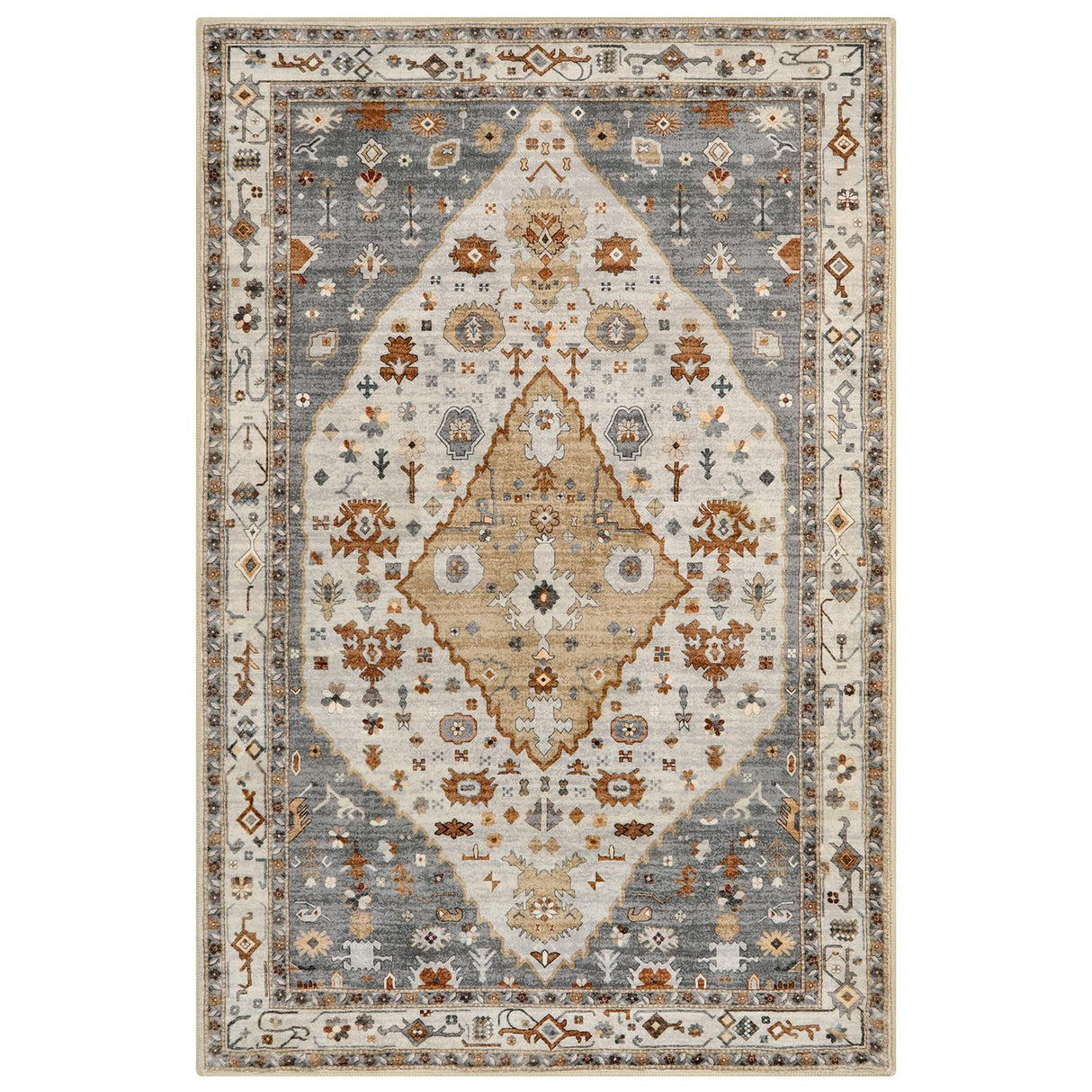 Machine Washable Area Rugs for Bedroom Aesthetic, 4x6 Soft Non Slip Living Room Rug