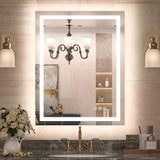 LED Bathroom Mirror with Lights 40x24 Inch Frontlit & Backlit Lighted Vanity Mirror