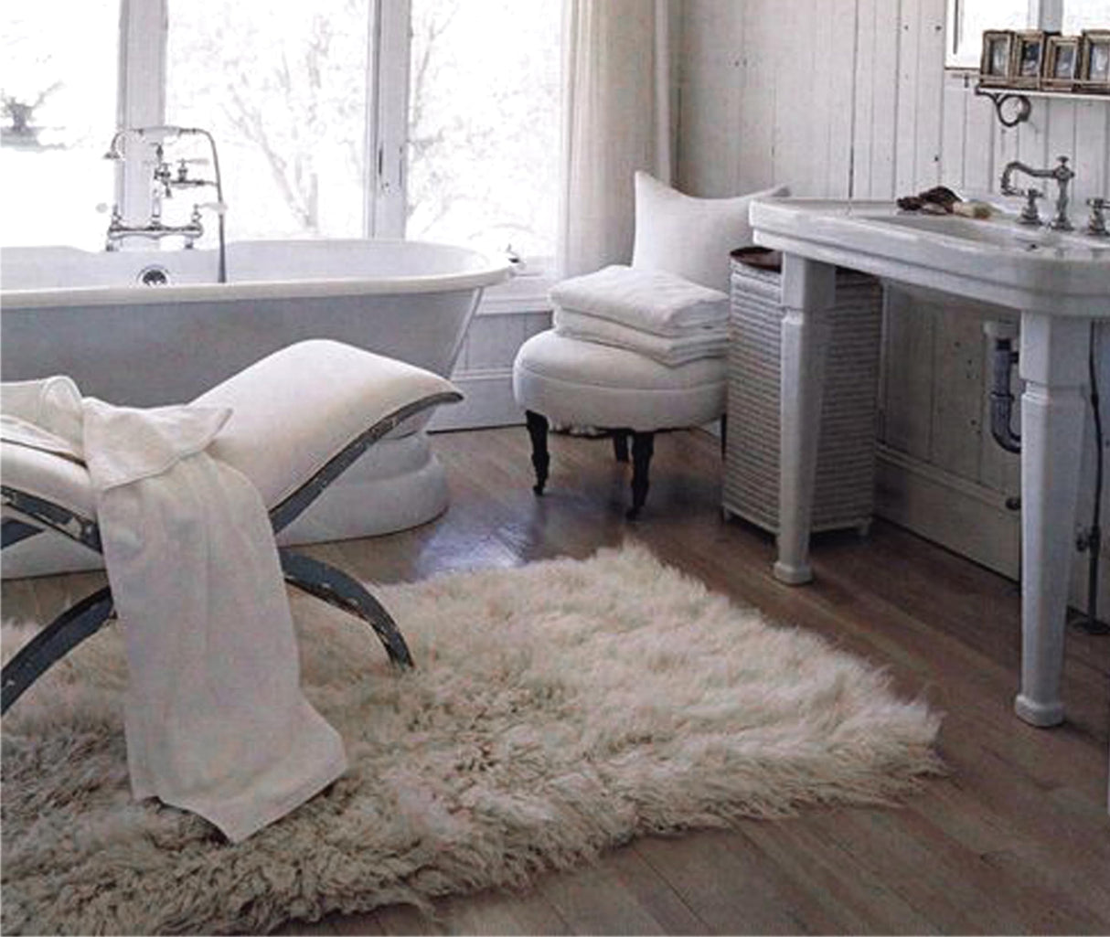 4x6 Flokati Shag Rug - 4 Inch Organic Wool Pile