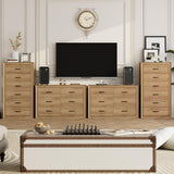 6 Drawer Double Dresser, 47.2" Wide Chest of 6 Drawers, Wooden Farmhouse Dressers for TV Stand