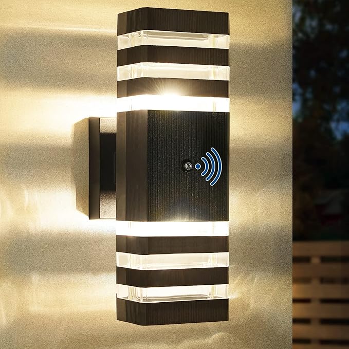 2 Pack Motion Sensor Outdoor Wall Light Fixture Up Down Porch Lights