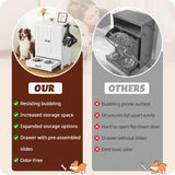 Dog Feeding Station with Storage Cabinet and 2 Elevated Bowls