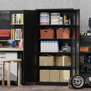 Metal Storage Cabinet with 5 Adjustable Shelves, Pantry Cabinet with 2 doors