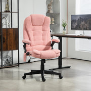 6-Point Vibrating Massage Office Chair with Heat - Pink Velvet