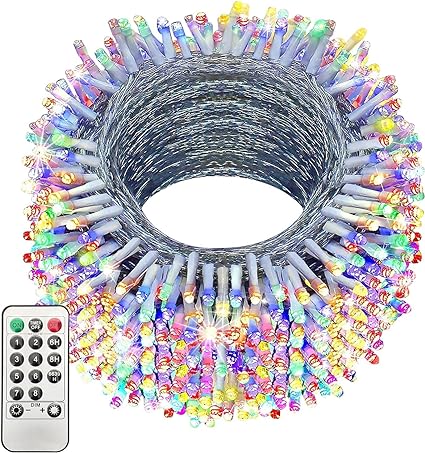 KNONEW 403ft 1000 LED String Lights Outdoor Christmas Lights 8 Modes & Timer