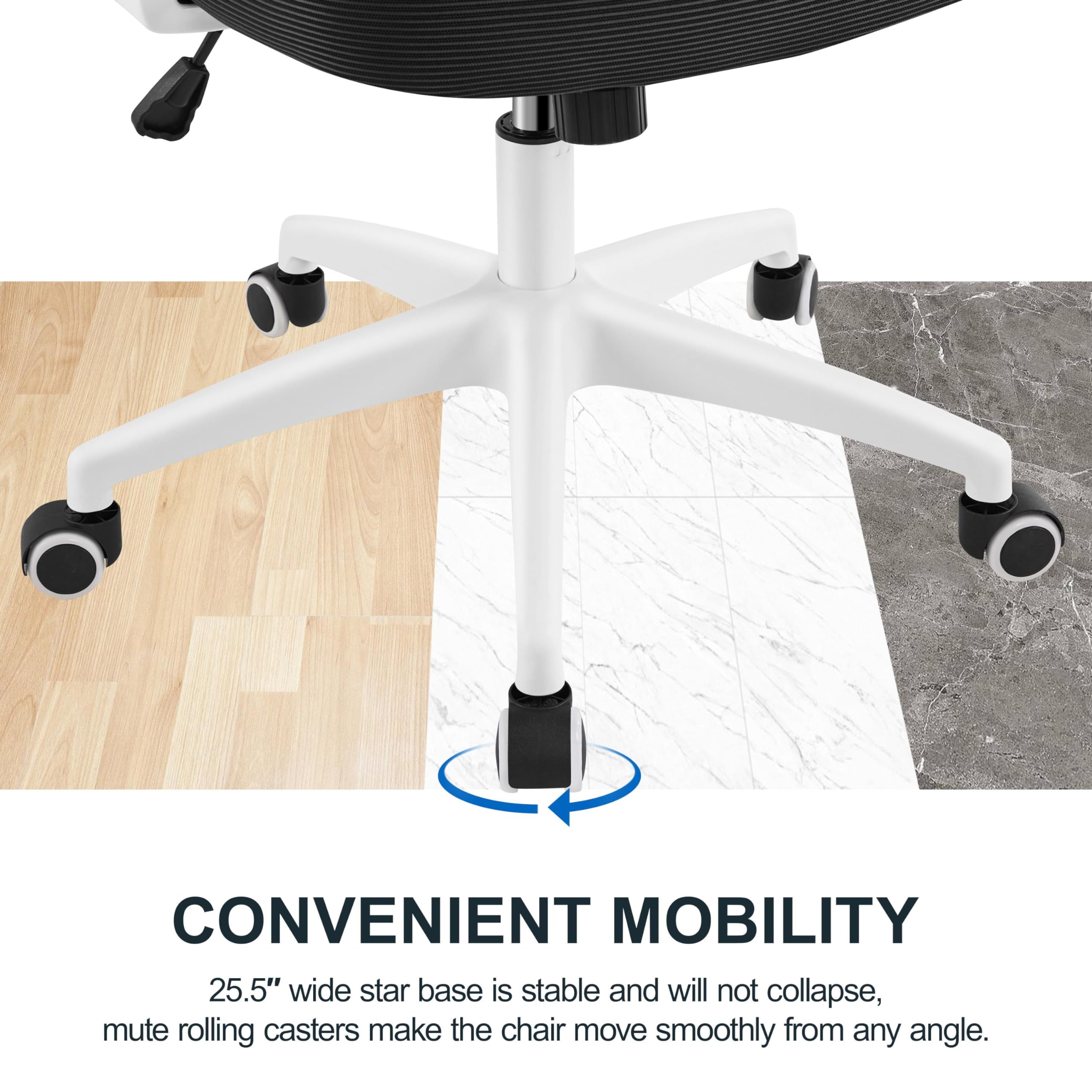 High Back Mesh Office Chair with 90° Flip-up Armrest