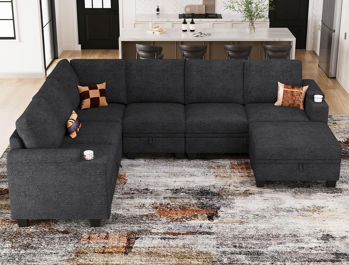 Modular Sectional Sofa with Storage, L Shaped Sectional Couch