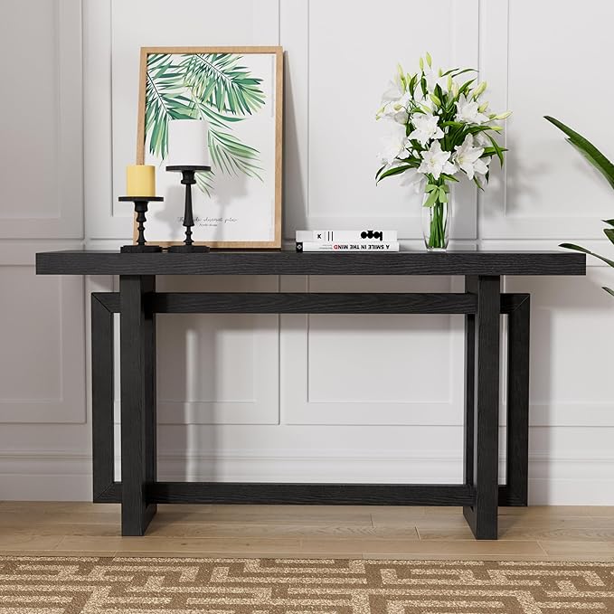 59.05" Wood Console Table for Entryway, Modern Entryway Table Sofa Table Behind The Couch