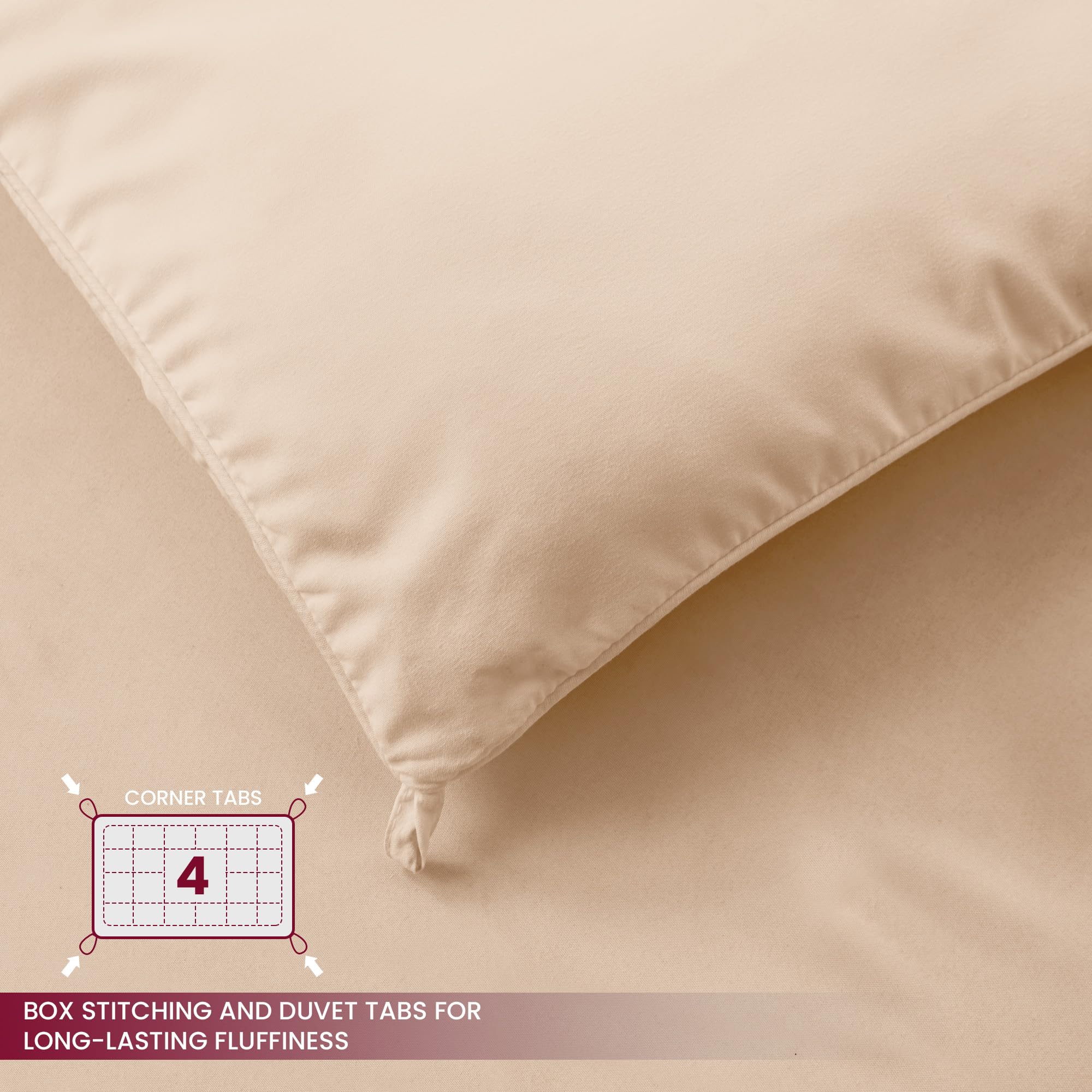 King Bed Comforter - Down Alternative Box Stitched Fluffy Comforter with Corner Tabs