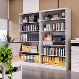 Bookshelf,White Metal Bookshelves,33" Wide Open Bookcase