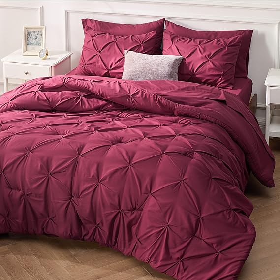 Queen Comforter Set - 7 Pieces Comforters Queen Size Grey