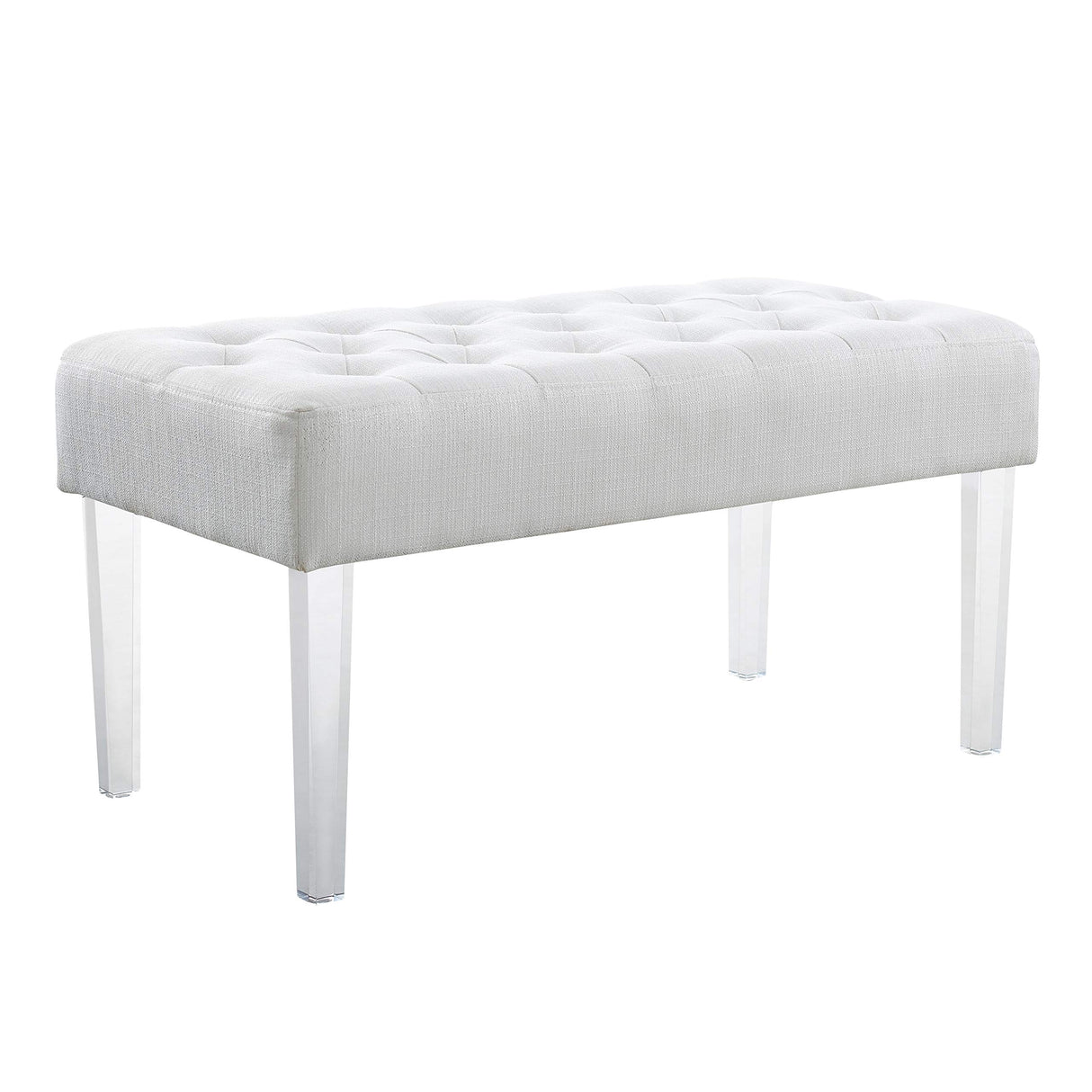 Ella Glitz Acrylic Leg Bench, 35"Wx17"Dx18"H