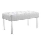 Ella Glitz Acrylic Leg Bench, 35"Wx17"Dx18"H